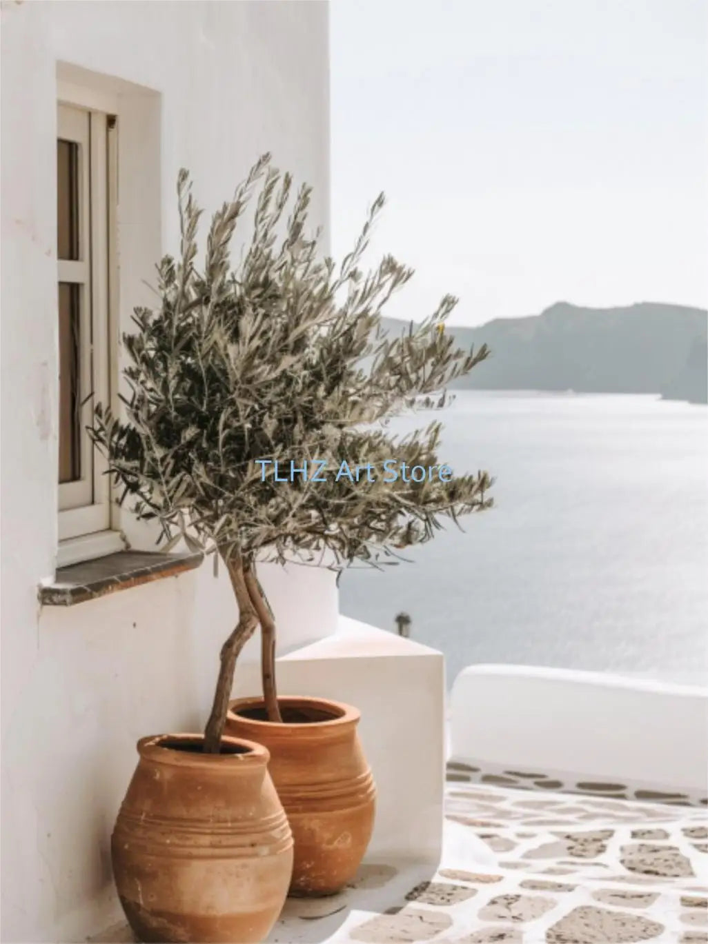 Modern Greece Summer Coast Santorini Travel Landscape Posters and Prints Canvas Printing Wall Art Picture for Living Room Decor