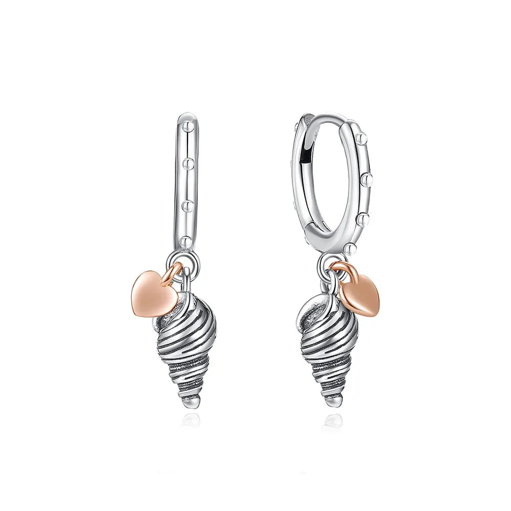 New 2025 Original 925 Sterling Silver Earrings For Women Piercing Hoop Love Heart Earings Rose Gold Wedding Gift Luxury Jewelry