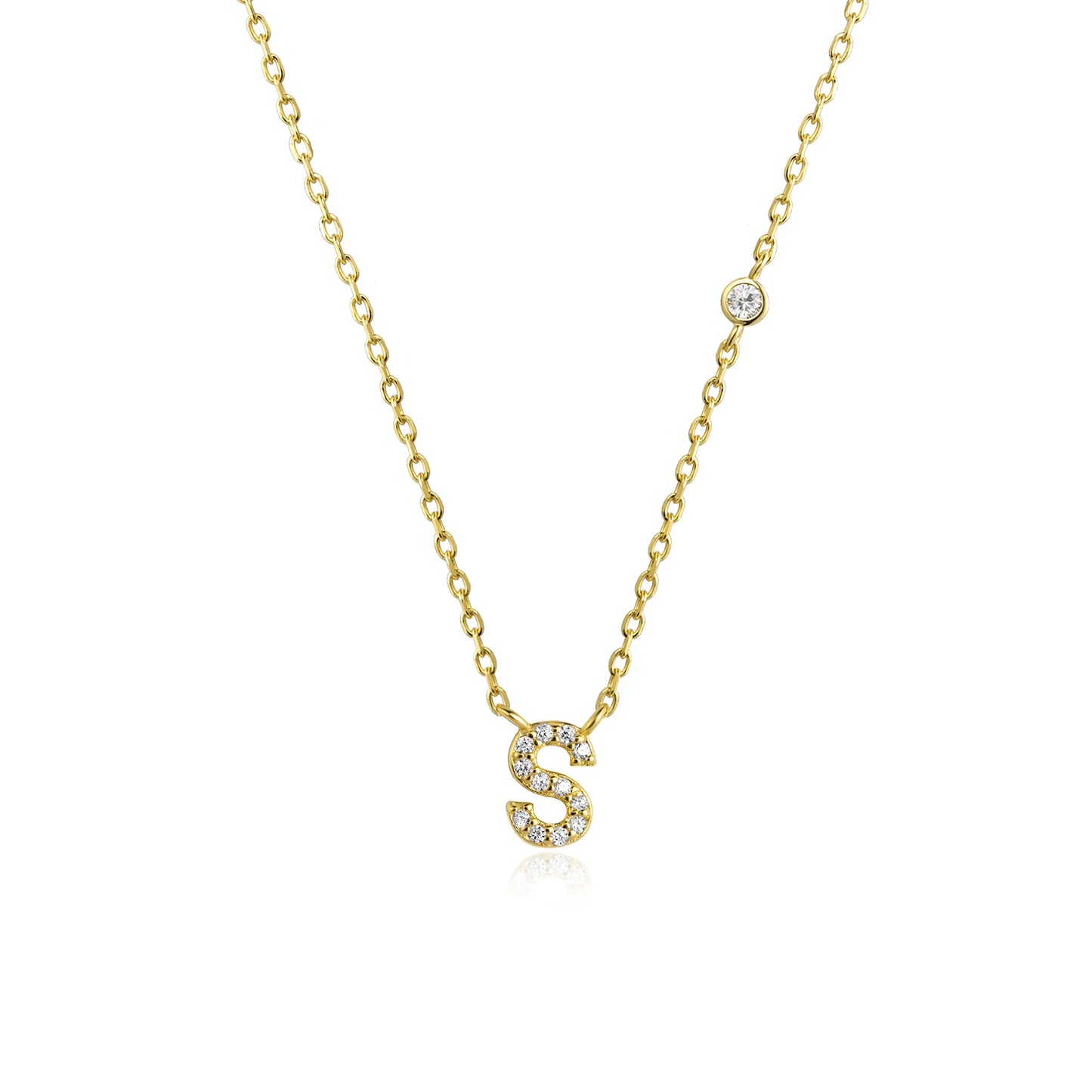 ANDYWEN 925 Sterling Silver Gold Small 26 Letters A- Z Zircon CZ Pendant Monogram Necklace Me 2020 Initial Alphabet M A Jewelry