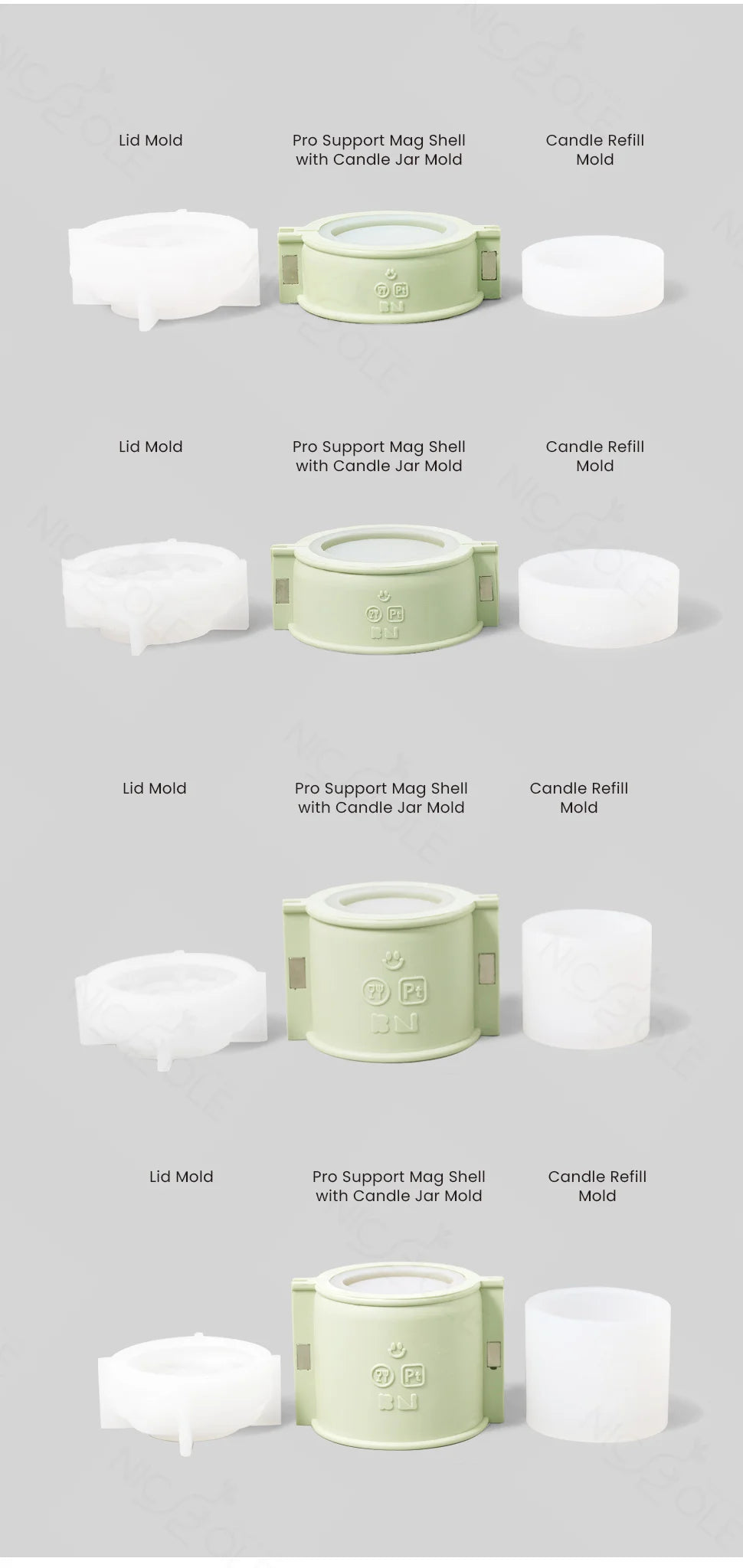 Nicole Camellia Candle Jar Jesmonite Silicone Mold Reusable Candle Refill Mold DIY Flower Concrete Gypsum Mould
