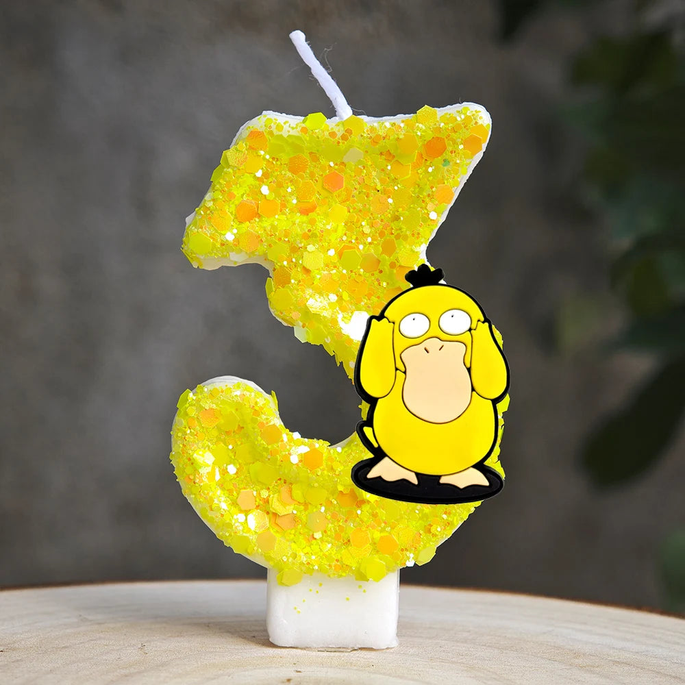 Pokemon Candle Number 0-9 Soccer Candle Pikachu Cake Decoration Boy Birthday Party for Kids Baby Shower Decor Gift