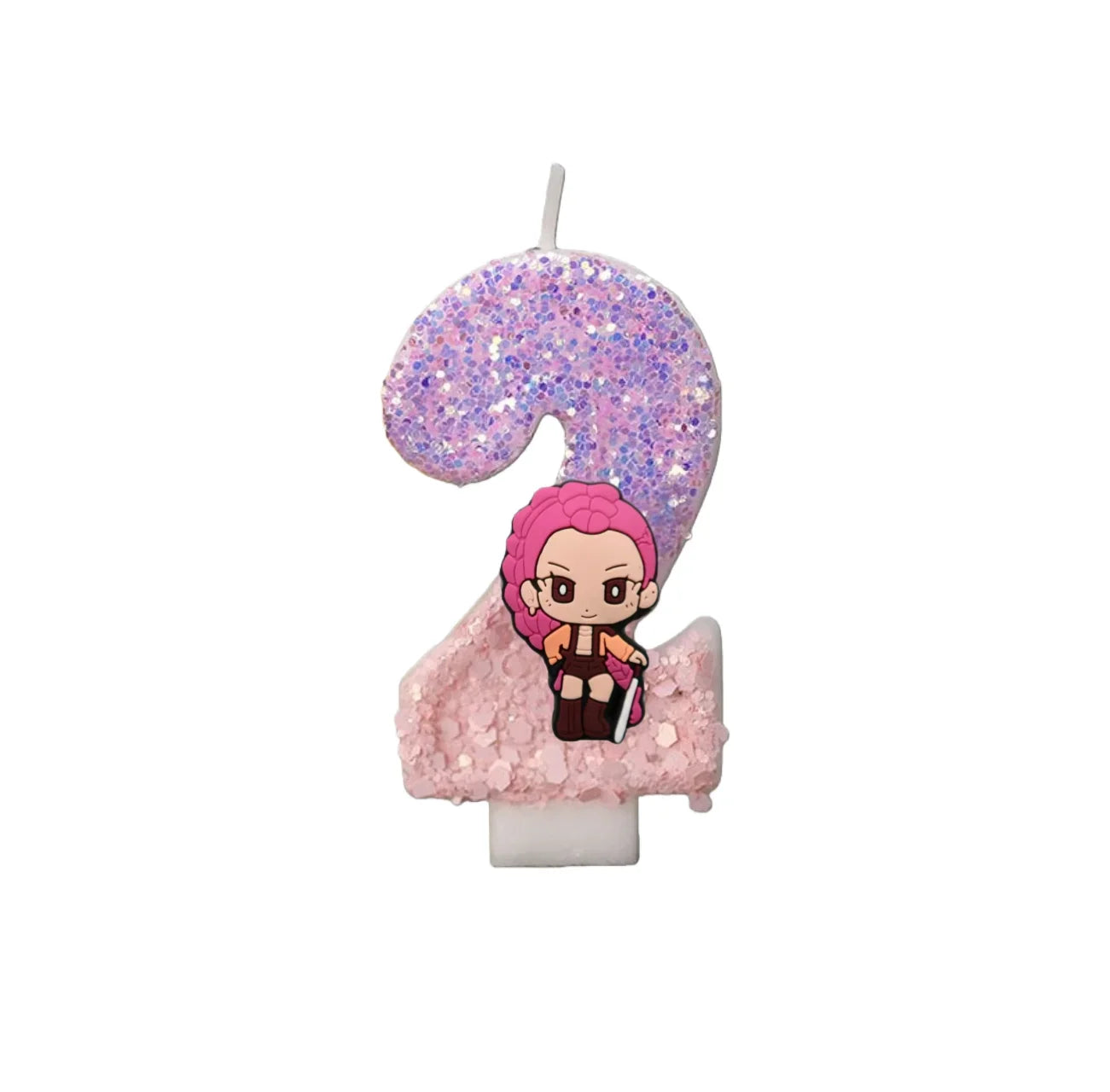 Cartoon Cute Girl Group Hunters Digital Candle Number 0-9 Kids Birthday Cake Decoration Supplies Party Accessories Supplies
