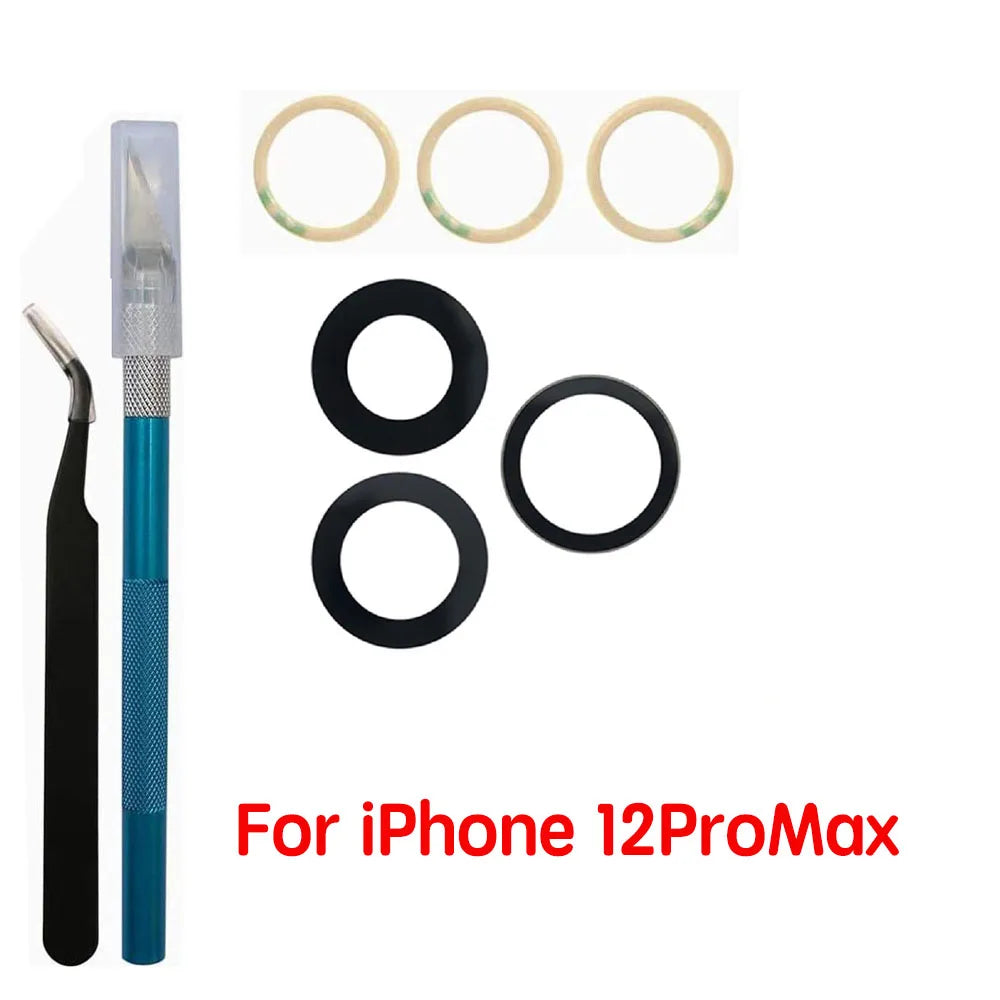 Back Camera Glass For iPhone 11 12 13 14 15 Plus MIni Pro Max Rear Camera Lens With Adhesive And Remove Tools Replacement