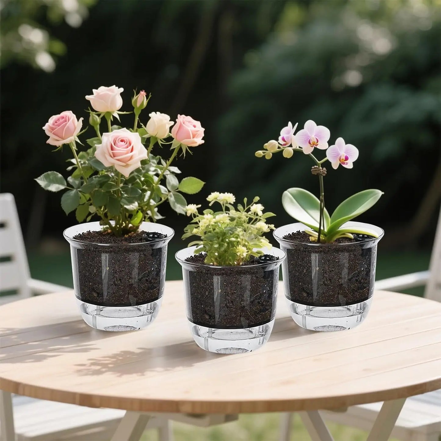 Plastic Plant Pots Self Watering Planter Indoor Flower Seed Nursery Pots for Orchid Violet Automatic Water Absorbing Garden Pot