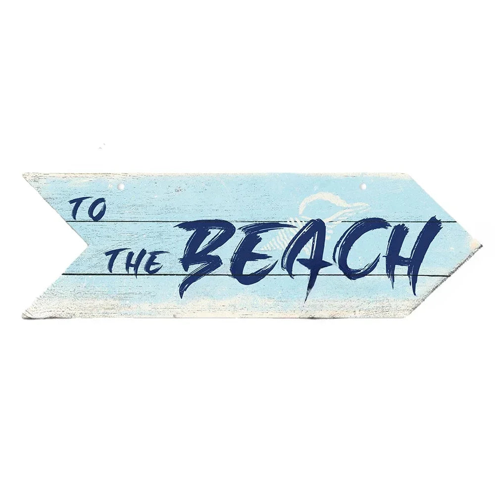 Beach Arrow Wooden Sign Beach Seaside Road Guide Wall Decoration Indicator Hanging Beach House  Wall Plaque Decor