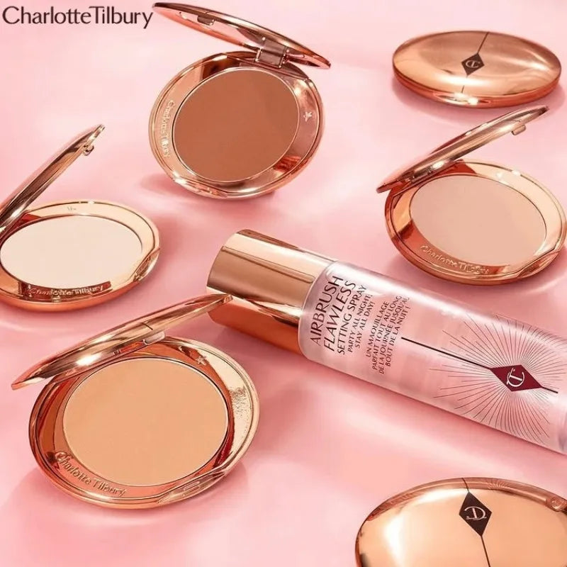 Charlotte Tilbury Liquid Foundation Cushion Foundation Setting Spray Pressed Powder Love 2 Color Powder Blusher Eyeshadow Rouge