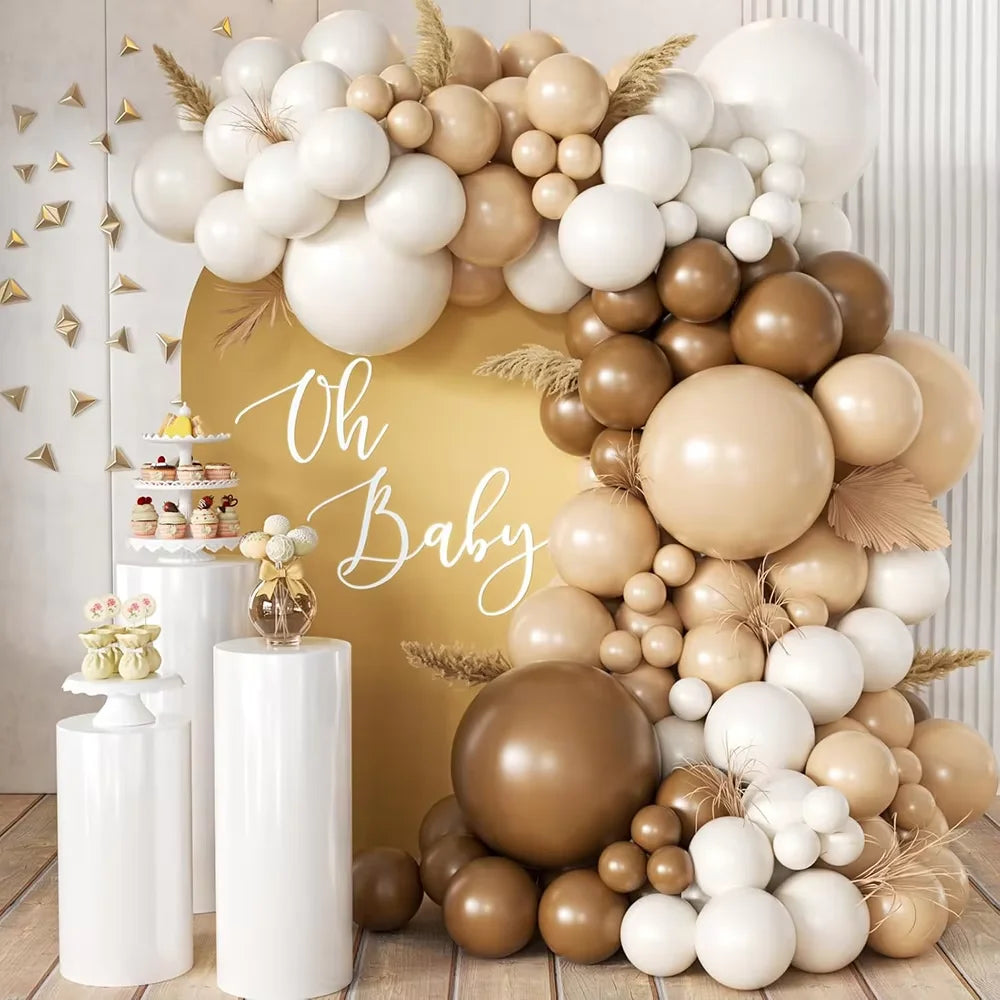 Nude White Sand Balloons Arch Kit Skin Gold Balloon Garland Kids Birthday Party Baby Shower Wedding Graduation Decoration Globos