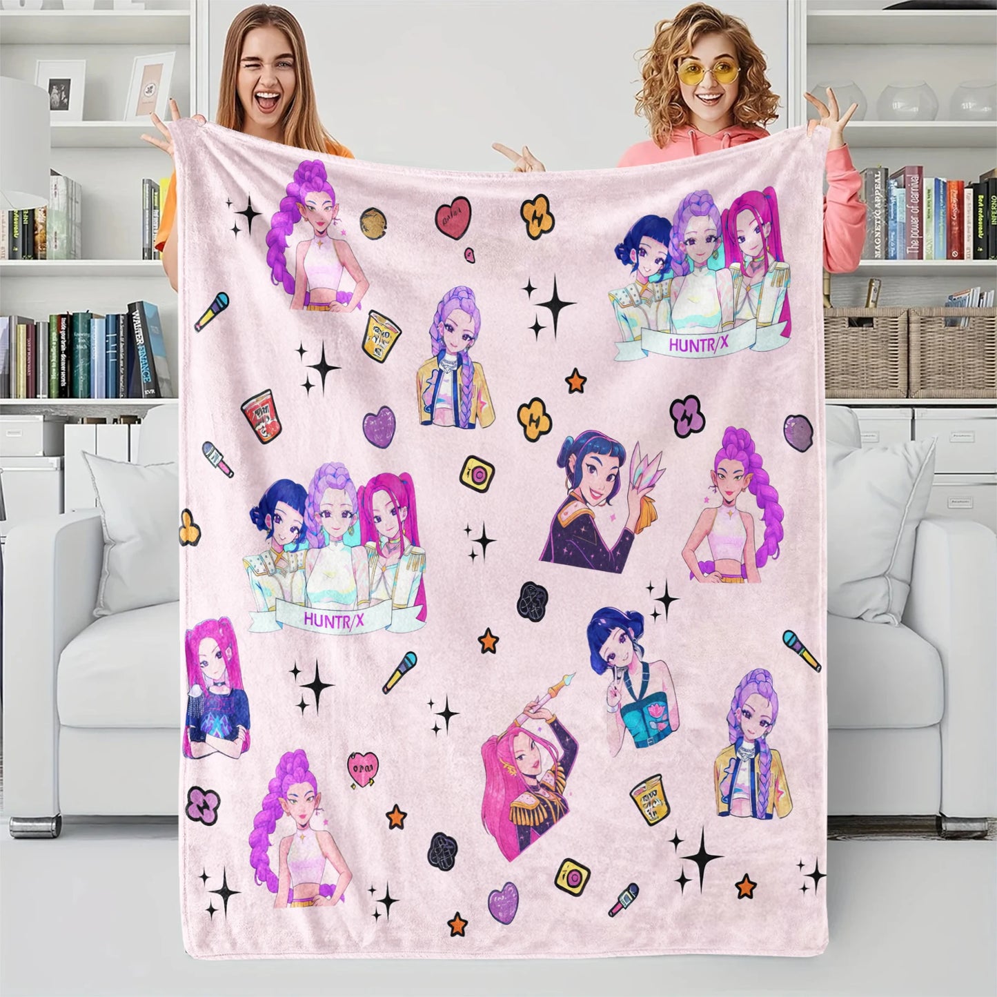 Cute Sticker K Pop Flannel Blanket: Cozy Up With Your Bias For Chill Days