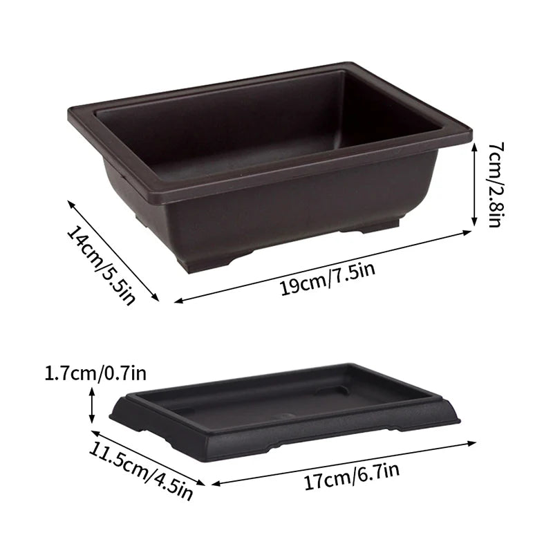 Outdoor Garden Landscape Bonsai Tray Square Rectangular Flowerpots Imitation Purple Clay Succulent Plants Pots 	
Pots for Plants