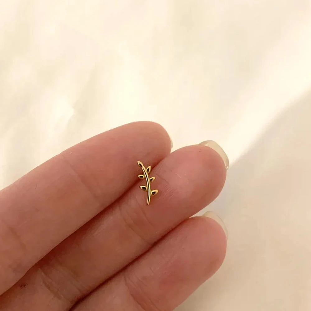 CANNER 1PC 925 Sterling Silver Smooth Love Butterfly Back Stud Earrings For Women Ins 18K Gold Plated Heart-Shape Earrings Gift