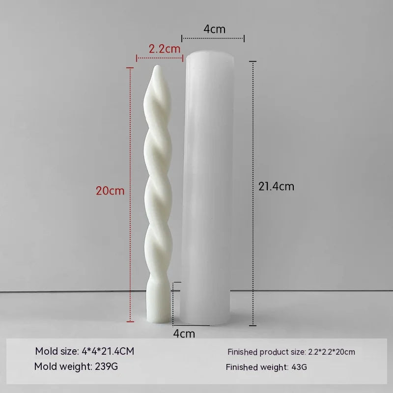 3D Candle Silicone Molds DIY Long Twisted Spiral Taper Candle Making Mold Tools Moldes De Silicona Para Velas форма для свечей