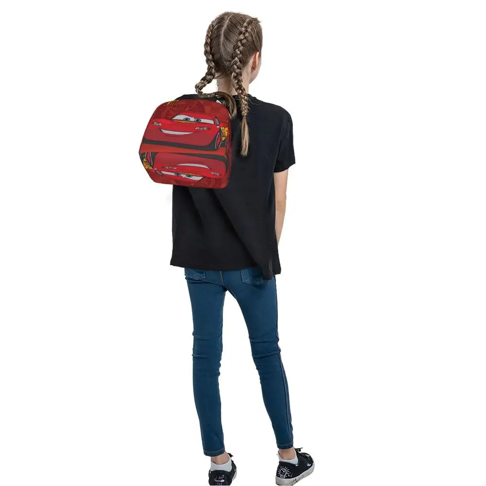 Custom Car 95 Lightning Mcqueen Insulated Lunch Bag for Women Resuable Racing Car Thermal Cooler Bento Box Office Picnic Travel