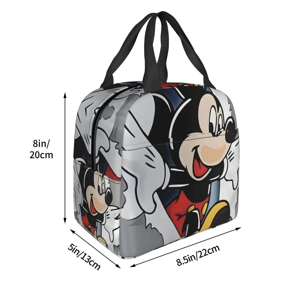 Custom Mickey Pink Minnie Mouse Lunch Bag Women Creative Design Cooler Warm Insulated Lunch Box for Kids School