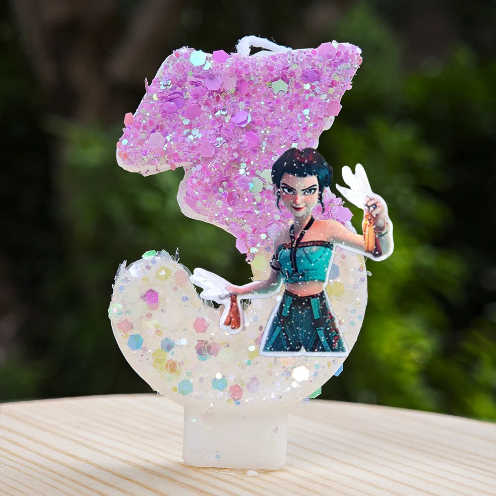 New Kpop Demon Hunters Theme Candle Number 0-9 Birthday Party Cake Decoration Cartoon Baby Shower Supplies Kids Gifts