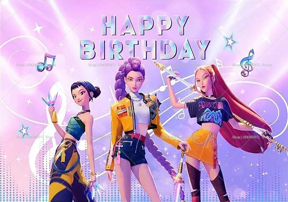 KPOP Witch Hunters Coven Girl Group Backdrop Magic Fantasy Party Theme Girls Adult Birthday Decor Photo Background Supplies