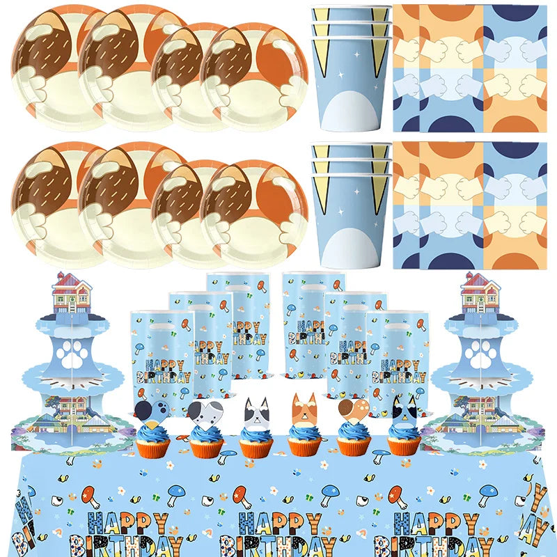 New Cartoon Dogs Birthday Party Decoration Full Set Kit