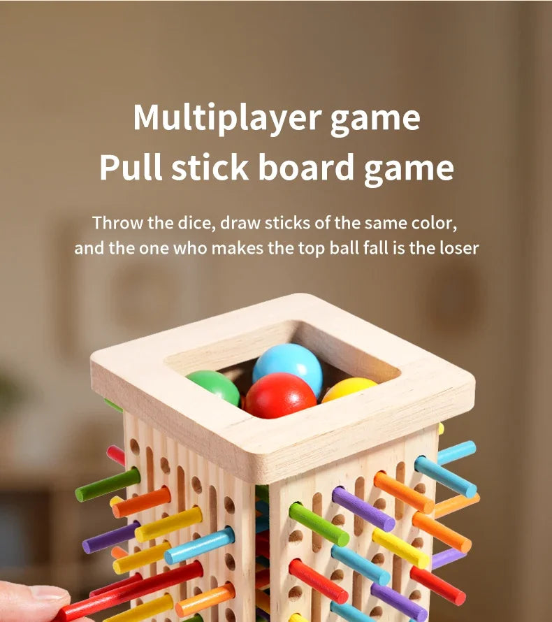 Funny Wooden Stick Drawing Game Parent Child Interactive Stick Balance Board Game Two Person Battle Game for Party Entertainment