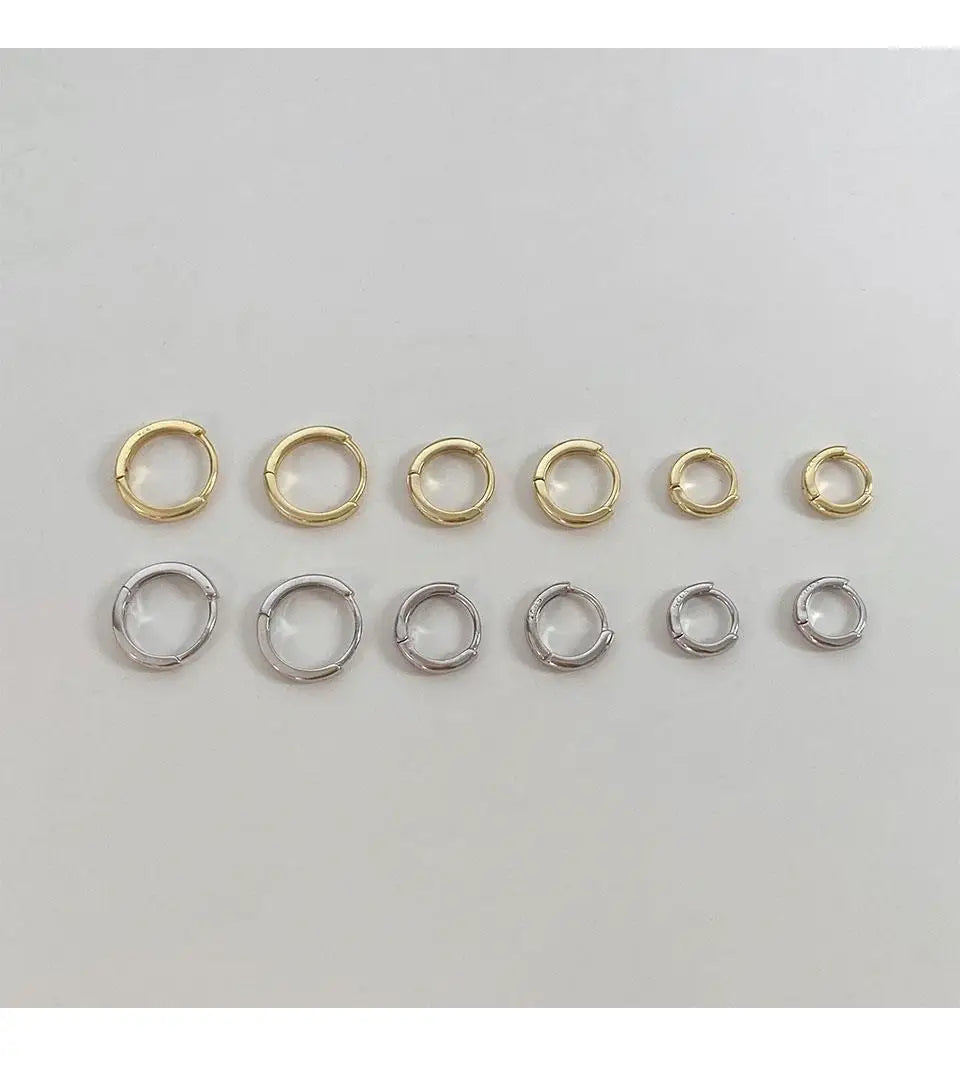 Real 925 Sterling Silver Minimalist Bohemian Round Earring for Women Hoop Earring Jewelry Accessories