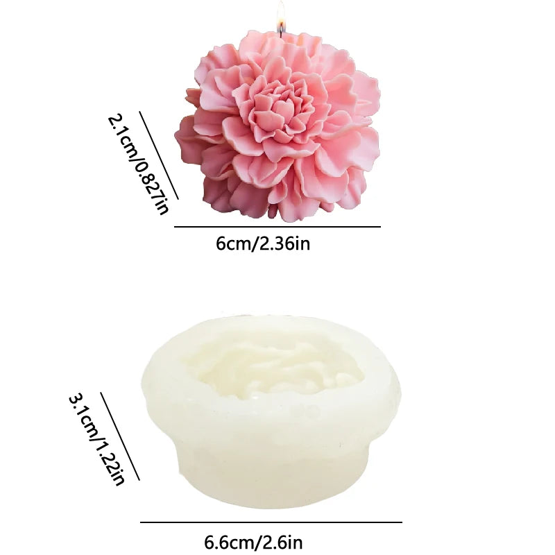 Hibiscus Flower Mold for Candle & Soap, Flat Base, Clear Texture, Easy to Demold & Clean, DIY Aromatherapy/Decoration, Essential