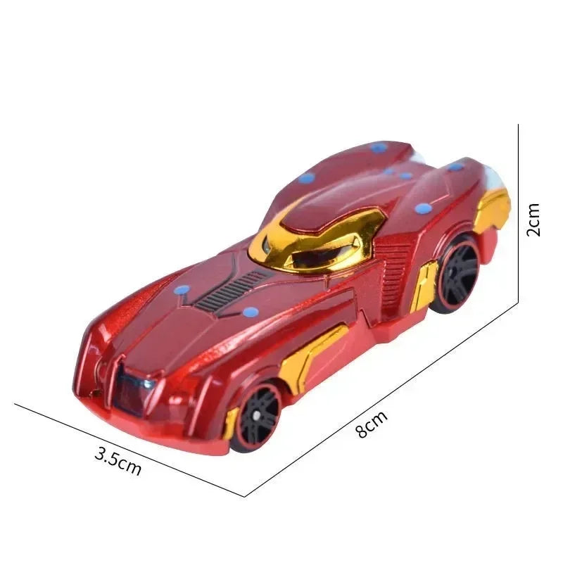 6Pcs/set Marvel Racing Cars Avengers Car Captain America Hulk Ironman Spiderman Venom Action Figures Kids Birthday Gift