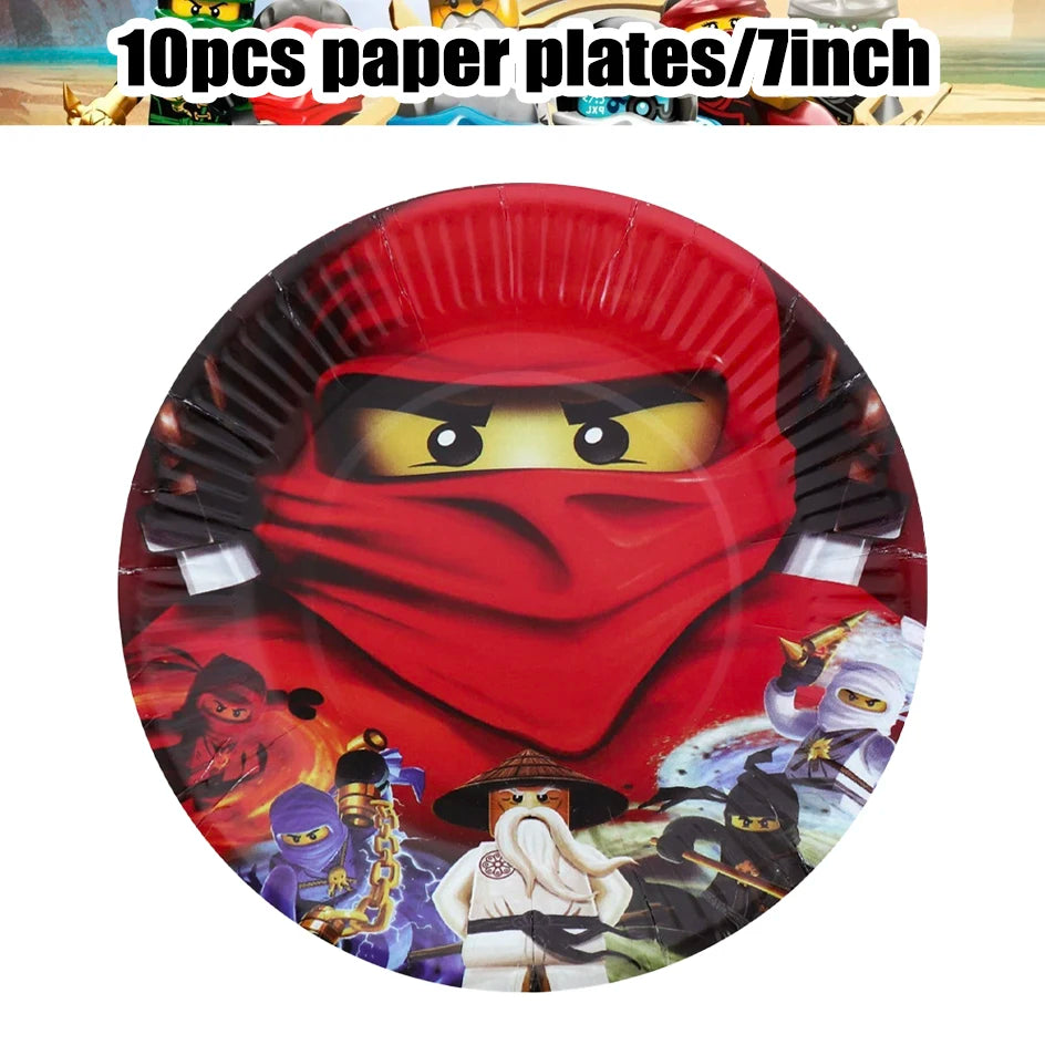 Ninja Birthday Party Decorations New Paper Tableware Plates Cups Napkins Tablecloth Background Balloon Supplies Deco For Kid Boy