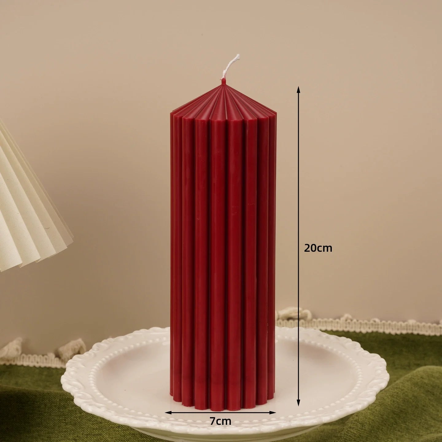 Ribbed Pillar Candles Handmade Soy Wax Modern Candles Aesthetic Retro Textured Pillars for Housewarming Gift Table Decor