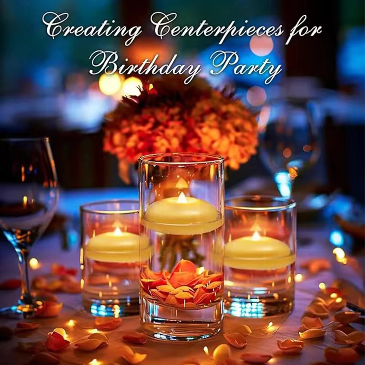 Waterproof Swimming Pool Candle Smokeless Floating Tealights Candle Realistic Flickering party candles For Party Wedding Praying