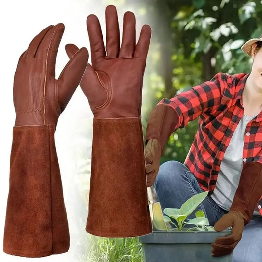 Horticulturist Long Sleeve Gardening Gloves Coffee Wear-resisting Outdoor Work Gloves S-XL Non-slip Pruning Gloves Rose Pruning