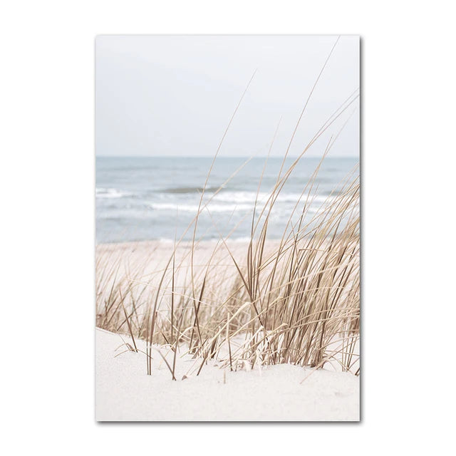 Beach Sea Ocean Canvas Wall Art Poster Bridge Leaves Turtle Seagull Print Painting Vibrant Summer Picture Nordic Home Decoration