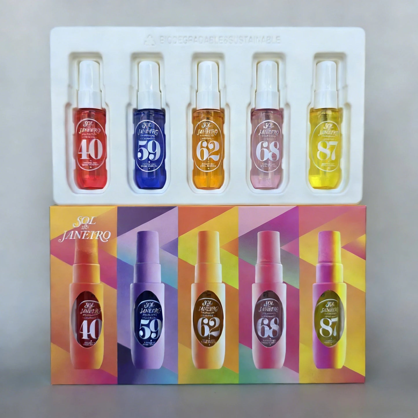 Brazilian Inspired Summer Scent Perfume Set 5 Piece Gift Set Tropical Beach Vacation Long Lasting Body Mist & Oil Mist