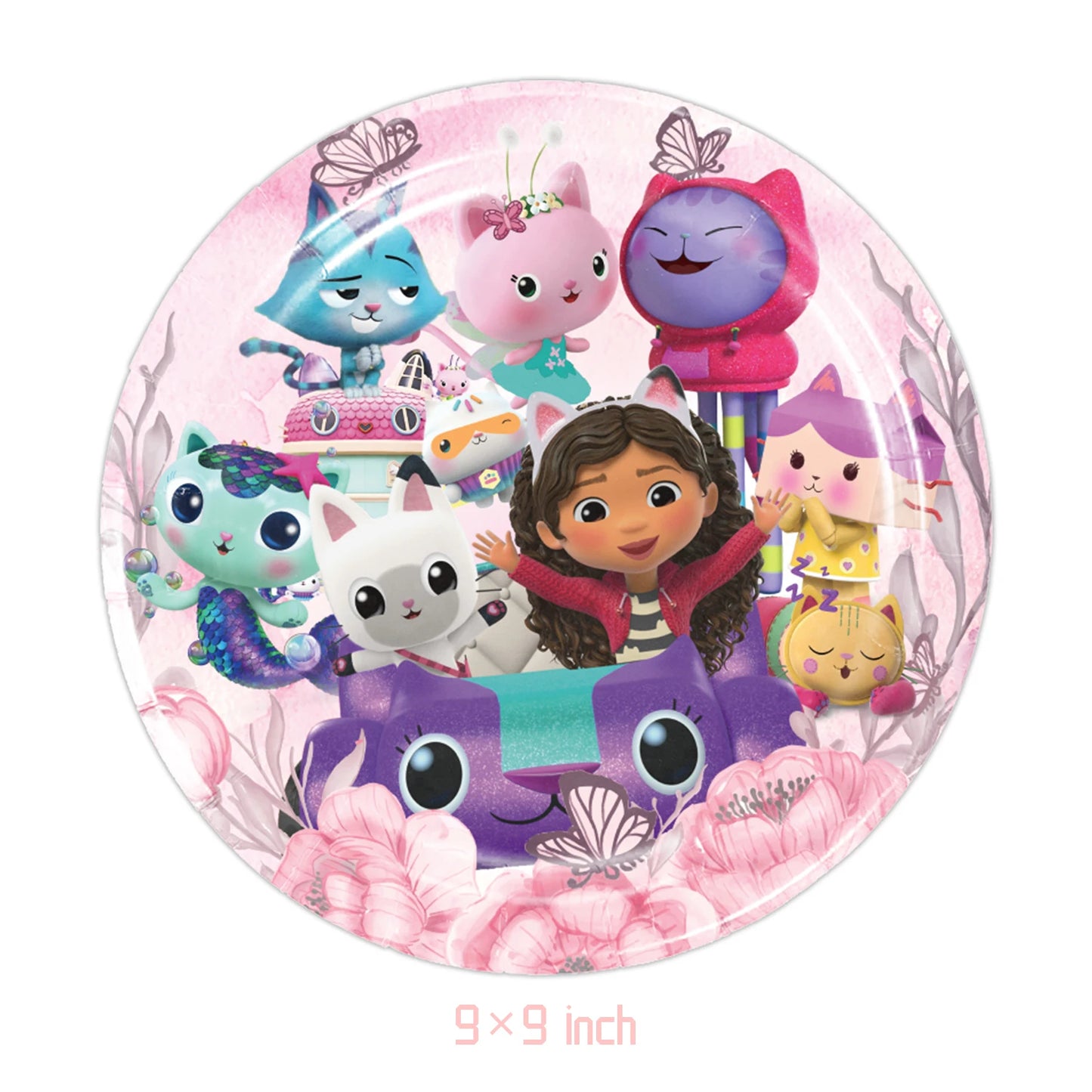 Disney Gabby Dollhouse Birthday Party Decoration Balloon Napkins Children's Disposable Tableware Theme Party Supplies Kids Gifts
