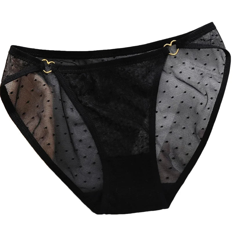 Women's Lace Underwear Panties Ladies Sexy Charming Net Gauze Transparent Panties Hot Girls Low Waist Briefs Pure Cotton Panties