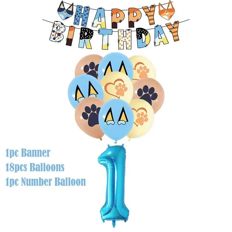 New Cartoon Dogs Birthday Party Decoration Full Set Kit
