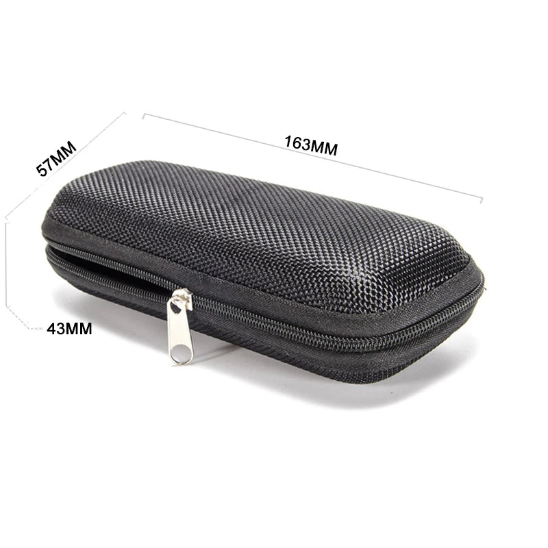 Luxury EVA Zipper Sunglasses Case High Quality Black PU Leather Protective Glasses Box