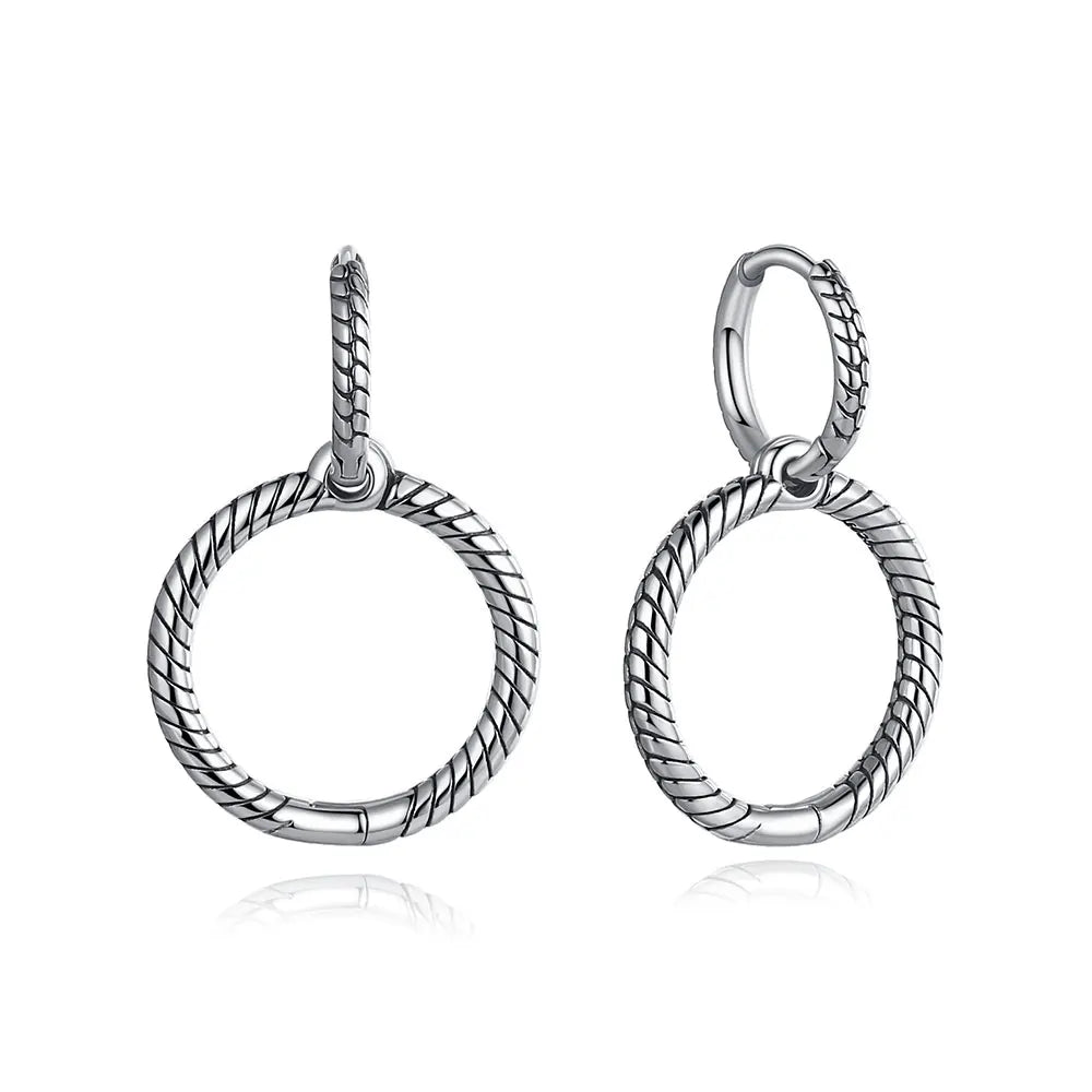 New 2025 Original 925 Sterling Silver Earrings For Women Piercing Hoop Love Heart Earings Rose Gold Wedding Gift Luxury Jewelry