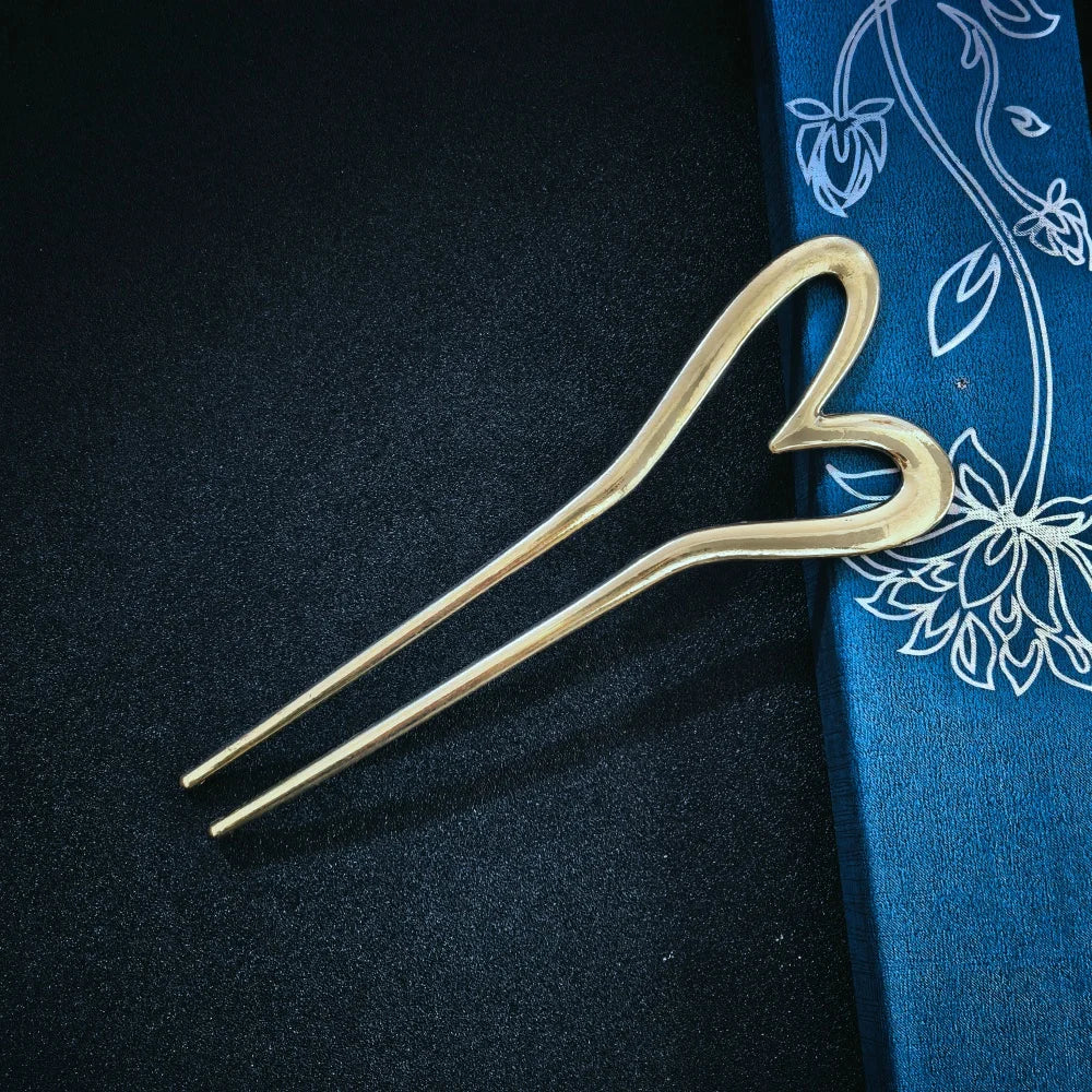Vintage Metal U-Shaped Hair Fork Fashion Geometric Irregular Alloy Hairpin Clips Headwear Women Girls Simple Hair Sticks Gifts