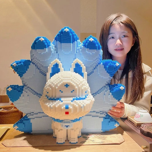 2026 New Oversized Nine Tailed Fox Puzzle Block Cute Toy for Kids Birthday Gift Collection