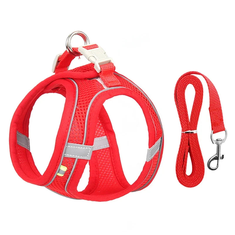 Puppy Harness Set Dog Accessories Adjustable Puppy and Cat Harness Vest French Bulldog Chihuahua Small Dog Collar Pet Leash Dogs