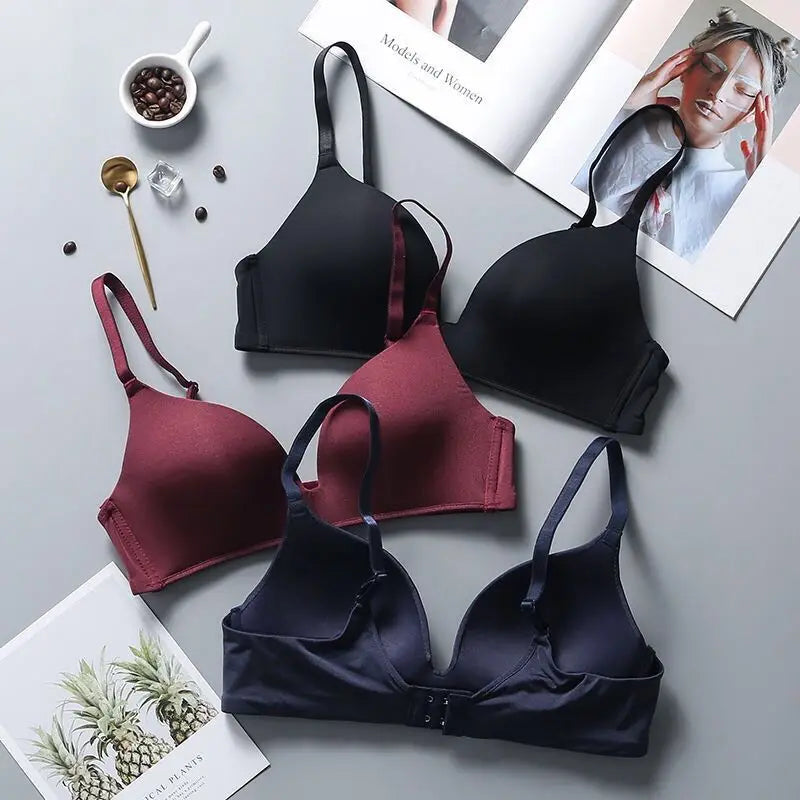Women Seamless Bra Sexy No Wire Push Up Underwear Girls Students Breathable Thin 12 Colors Bras