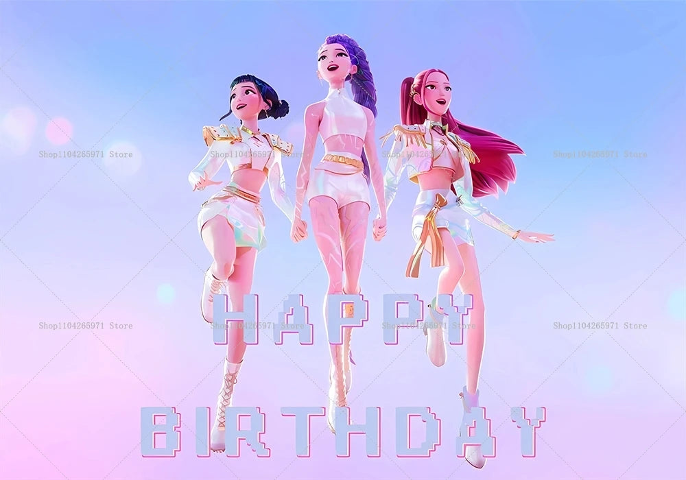 KPOP Witch Hunters Coven Girl Group Backdrop Magic Fantasy Party Theme Girls Adult Birthday Decor Photo Background Supplies
