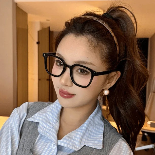 Fashion Sunglasses shaped Headband Anti-Slip Acrylic Hairbands for Women Invisible Hair Hoops Fixed Headband Hair Accessories