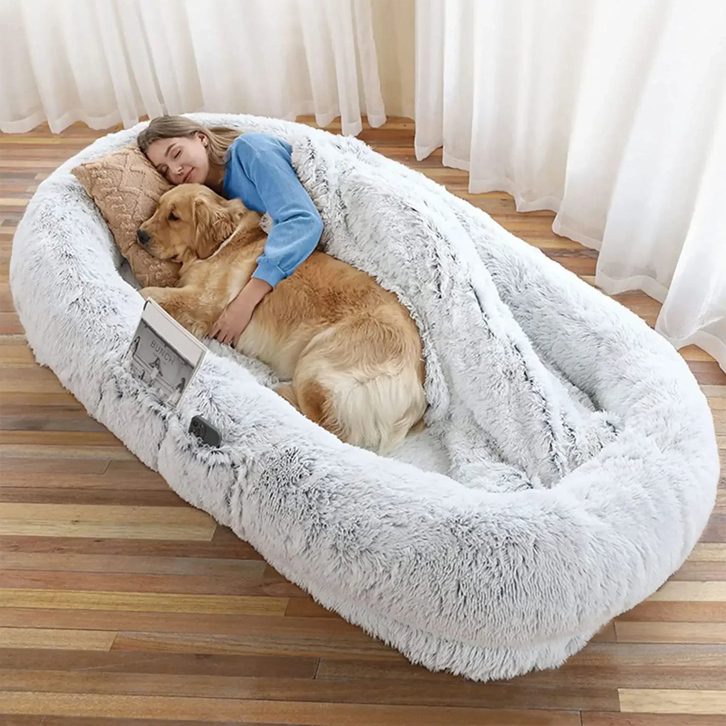 Large pet dog luxury sponge bed for human use, giant pet cat dog bed, shared leisure luxury dog bed for pets and people
