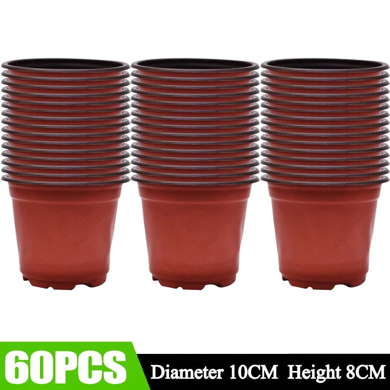 Plastic Seeding Nursery Pot Black Red Plants Nursery Pots Seedling Cups Grow Box Planters Home Garden Potted Container Wholesale