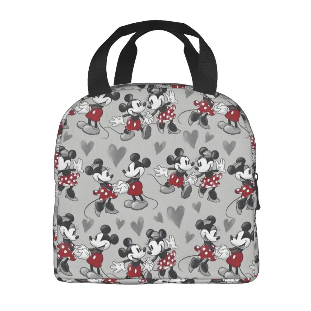 Custom Mickey Pink Minnie Mouse Lunch Bag Women Creative Design Cooler Warm Insulated Lunch Box for Kids School