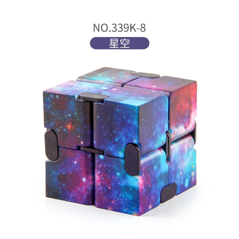 9 Style Fidget Sensory Cube Toys Starry Sky Infinity Square Stress Relief Cube Fingertip Toys for Children Adult