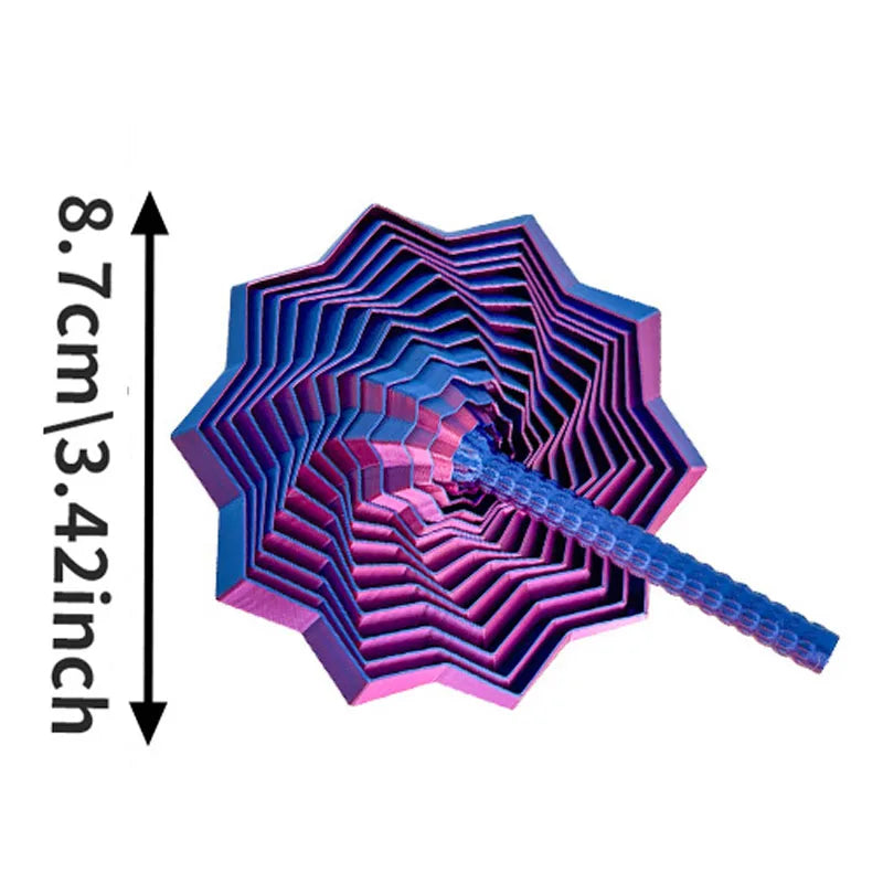 3D Printing Expanded Sensory Fidget Star Model Visual Illusion Hexagon Whirling Spiral Ornaments Stress Relief Board Game