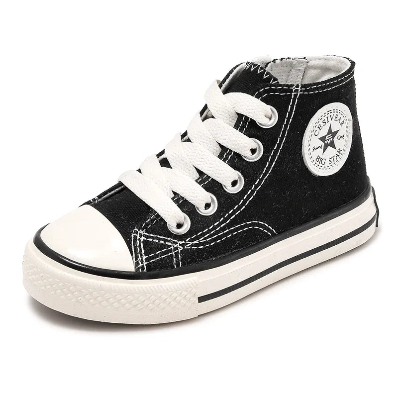 Children's Mid-Top Canvas Shoes Soft Bottom Comfortable Casual Children's Shoes Boys and Girls Non-slip Breathable Board Shoes