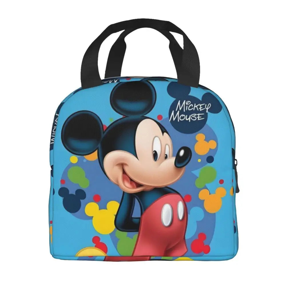 Custom Mickey Pink Minnie Mouse Lunch Bag Women Creative Design Cooler Warm Insulated Lunch Box for Kids School