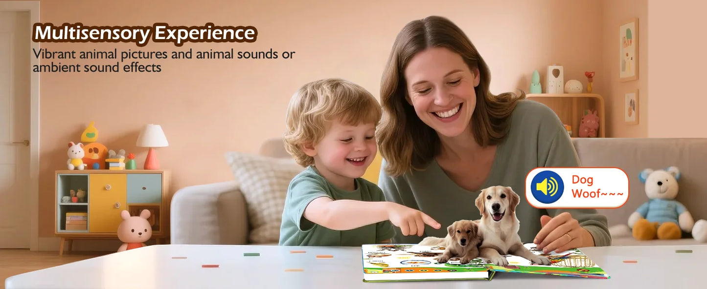 English Animal Sound Talking Book Autism Sensory Therapy Toys for Children Kids Travel Early Education Interactive Learning Aids