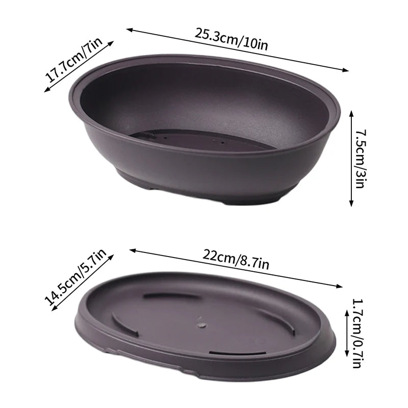 Outdoor Garden Landscape Bonsai Tray Square Rectangular Flowerpots Imitation Purple Clay Succulent Plants Pots 	
Pots for Plants